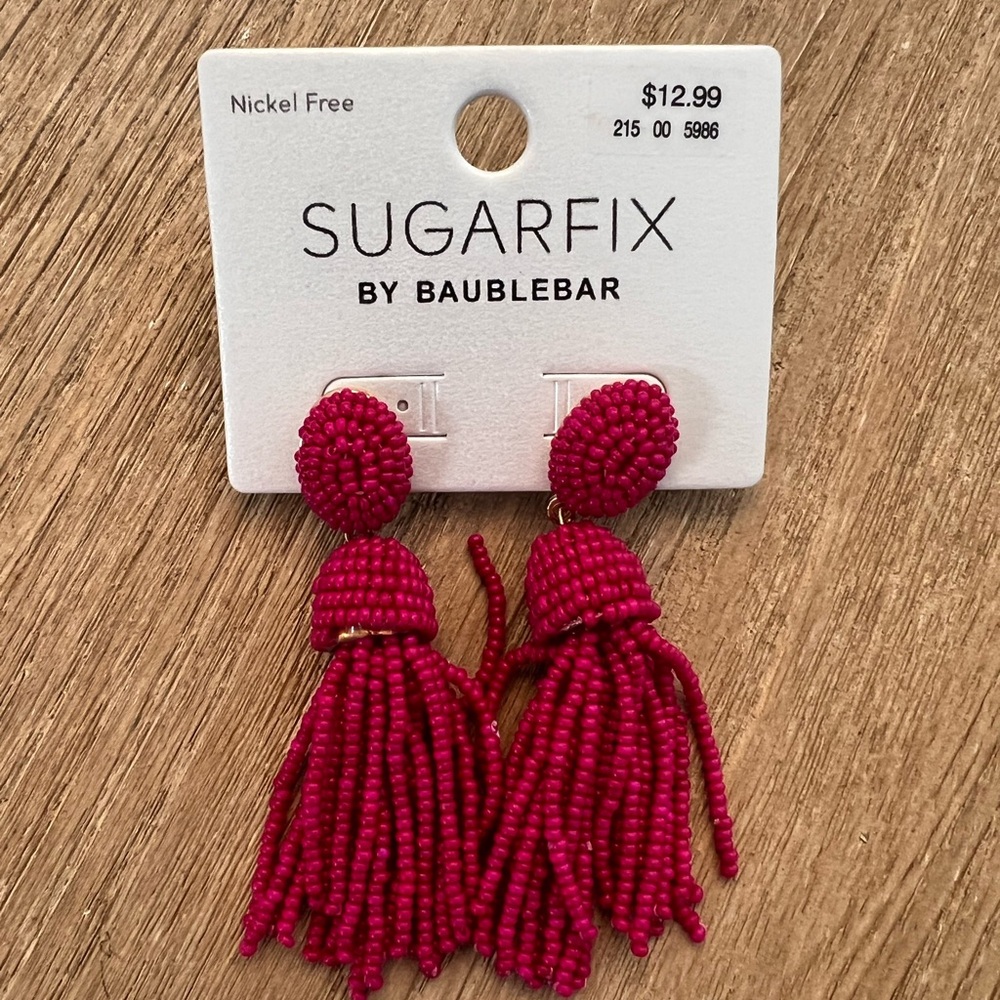 Sugarfix by BaubleBar Red Beaded Tassel Earrings